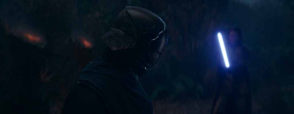 Sith with cortosis helmet looks at Sol